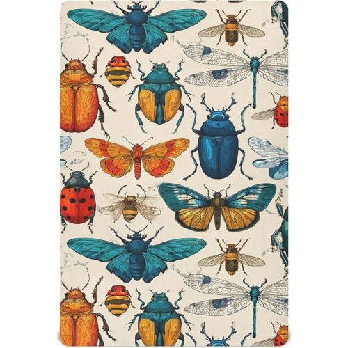 Butterfly Insect Bugs Crib Sheets Soft Breathable Fitted Baby Crib Sheets Mattress Cover for Girls Boys, 52" x 28" x 9"
