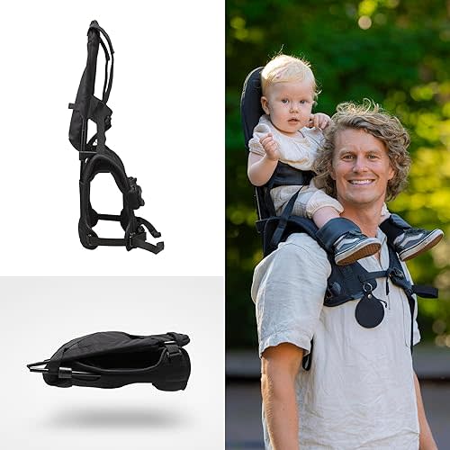 MiniMeis G5, Core Black - Lightweight Child Shoulder Carrier - Upgraded Back & Shoulder Support - for Kids 6 Months to 4 Years Old