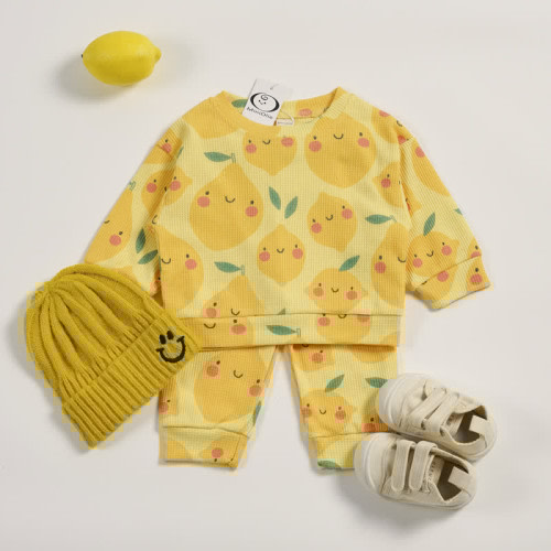 18-24mth Baby Toddler Lemon Waffle 2-piece Set