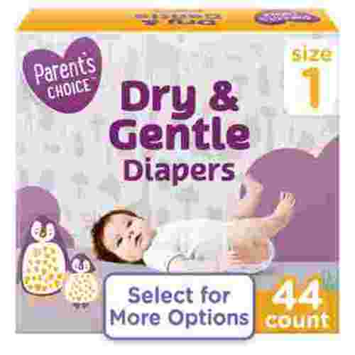 Parent's Choice Dry & Gentle Diapers Size 1, 44 Count (Select for More Options)