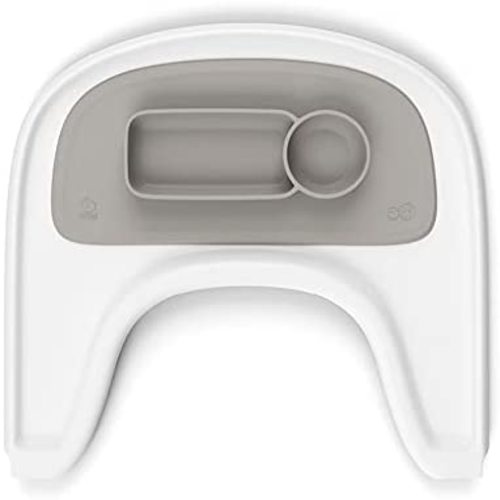 ezpz by Stokke Placemat, Soft Grey - Fits Stokke Tray for Tripp Trapp - Helps Prevent Messy Mealtimes - Durable, Convenient, Dishwasher & Microwave Safe - 100% Silicone
