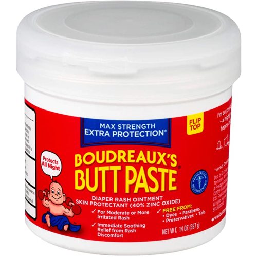 Boudreaux's Butt Paste Maximum Strength Diaper Rash Ointment, 14 oz Jar - 14 Ounce (Pack of 1)
