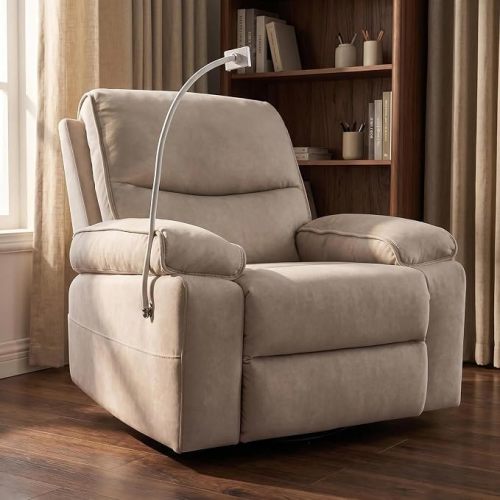 Swivel Rocker Recliner Chair, 360°Swivel Reclining Chair | Oversize, Cloud Comfort, Plush Upholstered Accent Chair for Living Room, Home Theater Cozy Single Sofa Chair for Adults
