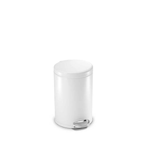 White 4.5L round step can, Simplehuman