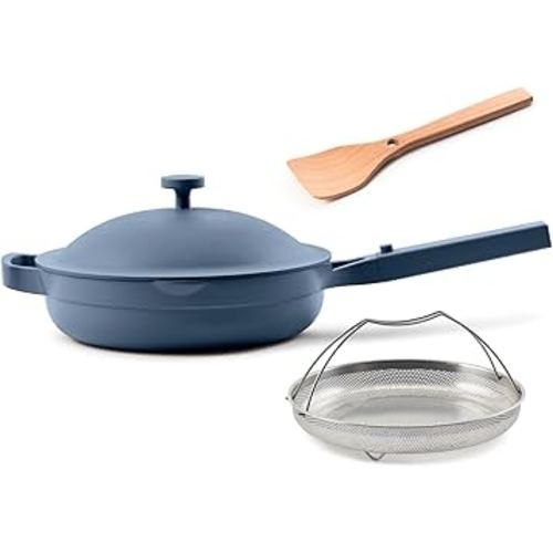 Our Place 10.5-Inch Ceramic Nonstick Skillet Pan, Toxin-Free with Stainless Steel Handle, Oven Safe - Blue Salt