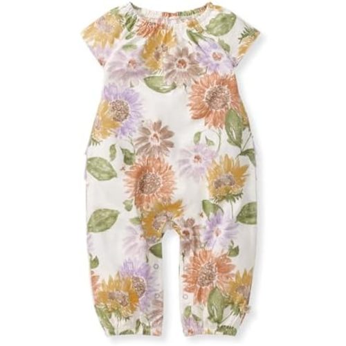 Burt's Bees Baby baby-girls Jumpsuit, 100% Organic Cotton One-piece Sleeveless Outfit Coverall