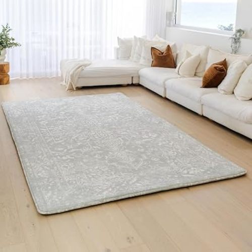 Muscle Mat Designer Relax Mat - 1.4" Thick Foam Base (Gray Vintage, 6.6 ft x 10 ft)