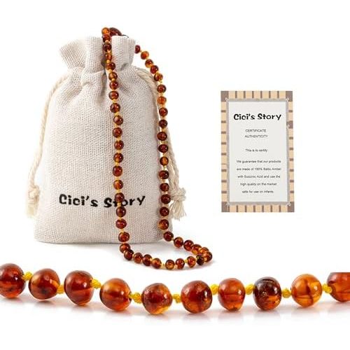 Cici's Story Baltic Amber Necklace (Cognac) - Certified Authentic Baltic Amber