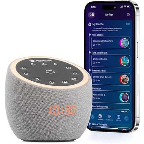 Hotmoon White Noise Machine, Cocoon Pro Sound Machine with 361 Sounds for Baby Adult, Night Light, Sleep Timer, Smart App Control, Sound Machine Therapy for Sleeping, Home Travel, Alarm Clocks, Gift