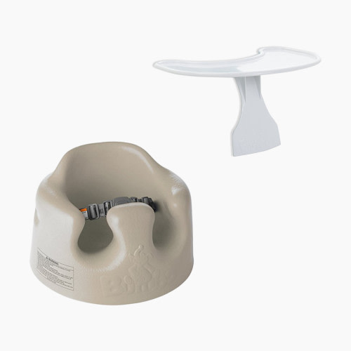 Bumbo Floor Seat & Play Tray Bundle - Taupe