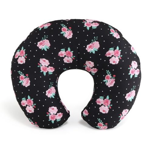 The Peanutshell Nursing Pillow For Breastfeeding, Black Floral