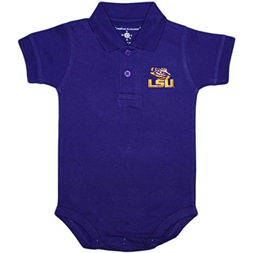 Creative Knitwear LSU Tigers Newborn Polo Bodysuit