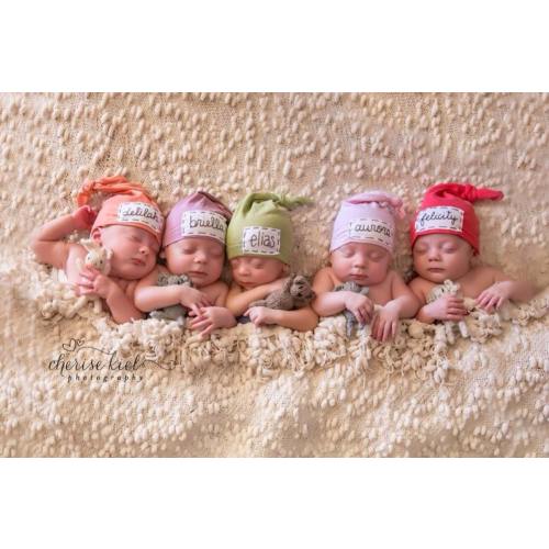 YOU CHOOSE COLOR: Name hat, personalized hat, knot beanie, photography prop, birth announcement, knots, hospital hat, photo prop