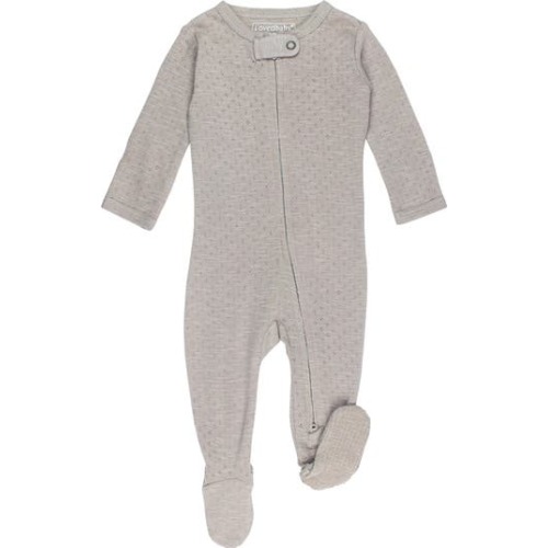 Organic Cotton Pointelle Zip Footie, 6-9m (16-19 lbs)