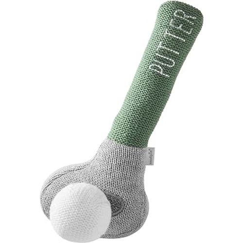 Mud Pie Children's Goft Knit Rattle, Green Putter Club