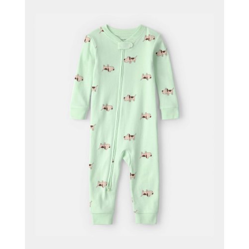 Baby Puppy 100% Cotton Snug Fit 1-Piece Pajama - Green | Carter's