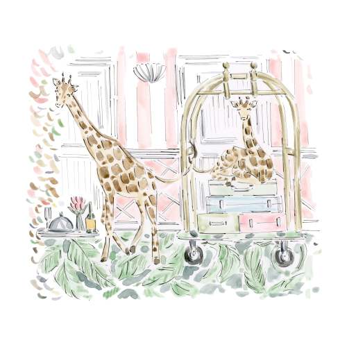Giraffes on Vacation Print