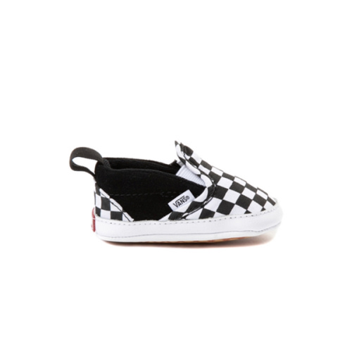 Vans Slip-On V Checkerboard Crib Shoe - Baby - Black / White | Journeys
