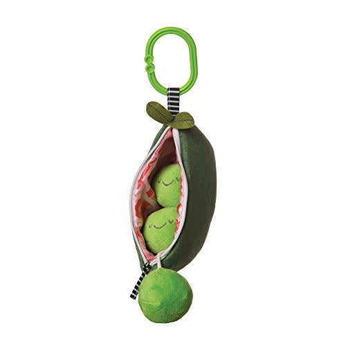 Manhattan Toy Farmer's Market Peas in A Pod Rattle, Squeaker & Travel Baby Toy - Peas in a Pod