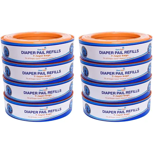 Compatible with Diaper Genie Pails, 8-Pack, 2160 count