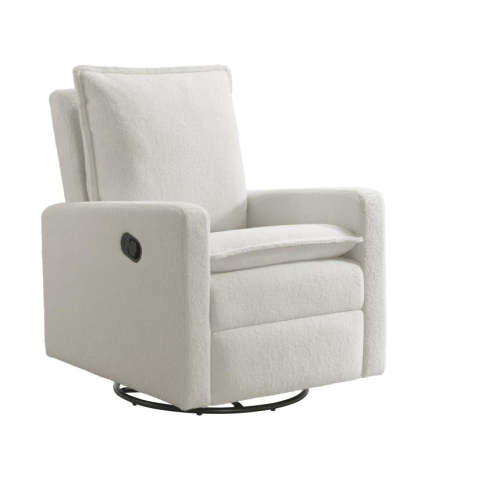 Oxford Baby Uptown Swivel Rocker and Recliner Boucle in White