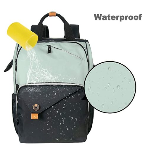 Hap Tim Diaper Bag Backpack,Large Capacity Travel Back Pack Maternity Baby Nappy Changing Bags, Double Compartments with Stroller Straps,Waterproof, Mint Green Black(US7340-GB) - Mint Green/Black