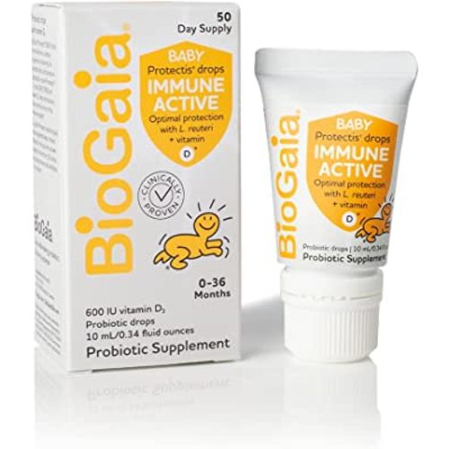 BioGaia Protectis Immune Active Baby | Probiotic + Vitamin D | Promotes The Development of Healthy Immune & Digestive Systems in Babies & Infants | 50 Day Supply