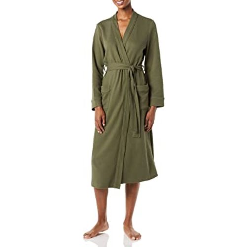Amazon Essentials Women's Lightweight Waffle Full-Length Bath Robe with Pockets (Available in Plus Size)
