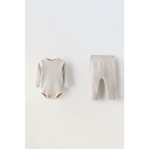 PACK OF POLKA DOT RIB BODYSUIT AND LEGGINGSPACK OF RIB STRIPED BODYSUIT AND LEGGINGSTHREE-PACK OF PRINTED KIMONO BODYSUITS