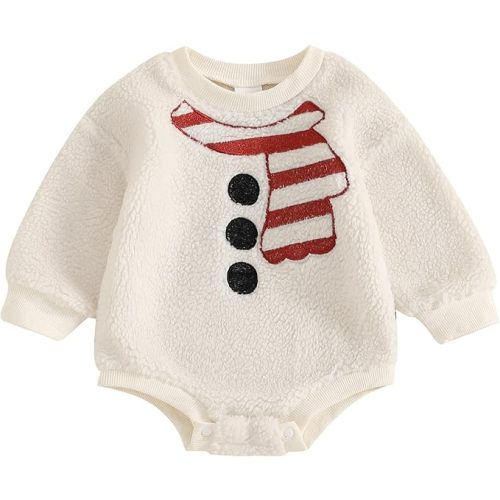 Baby Girl Boy Cute Letter Gingerbread Man Embroidered Sweatshirt Romper Infant Newborn Christmas Outfit