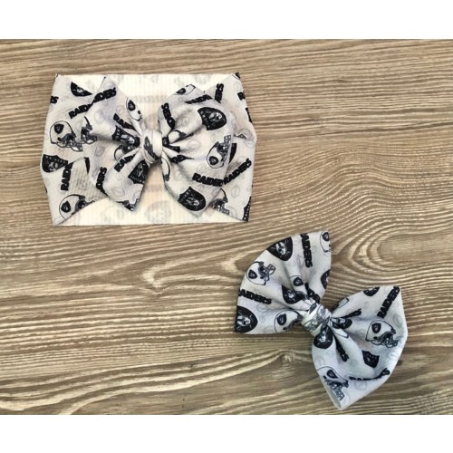 Light Las Vegas Raiders Baby Headwrap- Football Bow