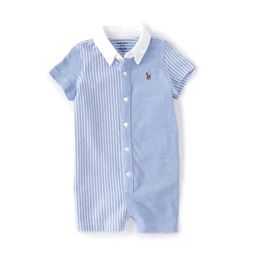 Ralph Lauren Baby Boys 3-24 Months Short-Sleeve Colorblock/Stripe Shortall
