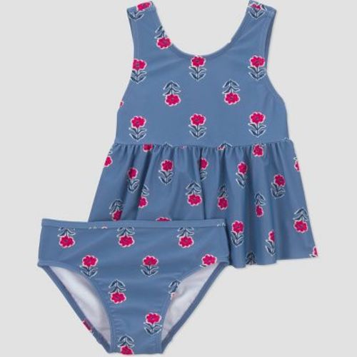 Carter's Just One You® Infant Girls' Floral Two Piece Tankini Swimsuit - Blue 18M