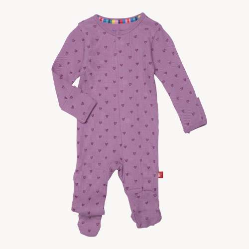 pink ribbon print waffle modal magnetic parent favorite footie – Magnetic Me