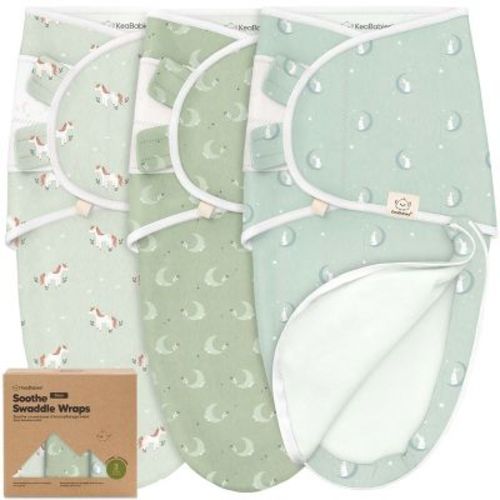 KeaBabies 3pk Soothe Zippy Baby Swaddle Wrap 0-6 Months, Newborn Sleep Sacks, Zipper Swaddles, Wearable Swaddle Blanket