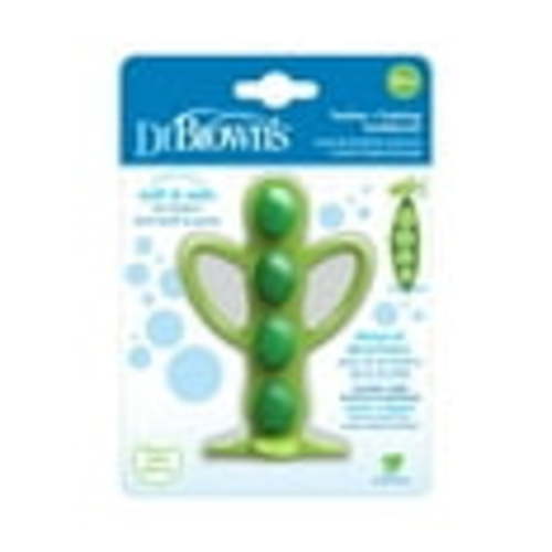 Dr. Brown's Infant Teething Peapod Teether and Training Toothbrush, BPA Free, 100% Silicone, 3months+