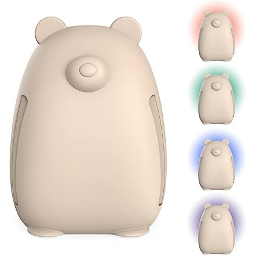 Pure Enrichment PureBaby Kids Bear Air True HEPA Air Purifier - Energy Star Rated, 4 Stage Air Filtration, UV-C Light, & Night Light for Medium-Large Rooms - Baby Nurseries, Kid Bedrooms (Sweet Oat)