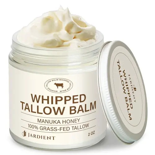 Beef Tallow Honey Balm for Skin: 100% Grass-Fed Beef Tallow Moisturizer For Face and Body - Organic Moisturizer Cream with Olive Oil Manuka Honey for Eczema and Dry Skin 2OZ