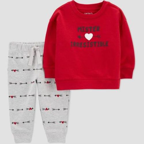 Carter's Just One You®️ Baby 2pc Valentine's Day Mr. Irrisistible Top & Bottom Set - Red 3m