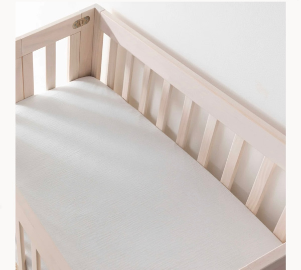 Mini Crib Sheet in GOTS Certified Organic Muslin Cotton