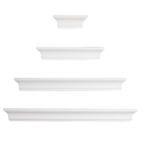 Kate 4-Piece Wooden Wall Ledge Set, White