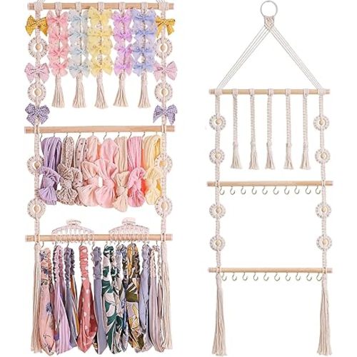 Bow Holder for Girls Hair Bows - Bow Organizer for Girls, Wall-Mounted Baby Headband Organizer, Headband Holder for Baby Girl