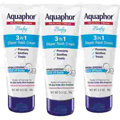 Aquaphor Baby Diaper Rash Cream, 3-in-1 Diaper Rash Relief, 3.5 Oz Tube C25