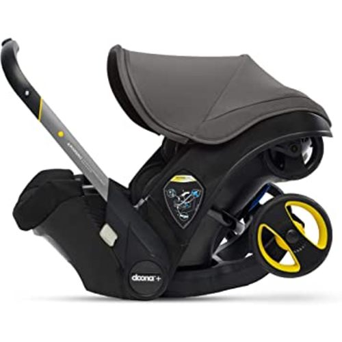 Doona Infant Car Seat & Latch Base - Rear Facing, Car Seat to Stroller in Seconds - US Version, Greyhound