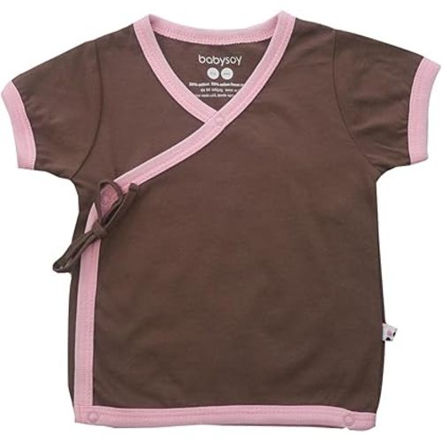 Babysoy Unisex Baby Short Sleeve Wrap Around Kimono Tee Shirt