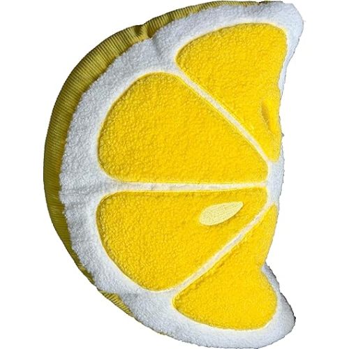 Lemon NYC Pillow Cute Fruit Stuffed Soft Snuggly Hugging Toy Gifts for Kids Brithday LemonLover and Christmas Yellow Wedge Shaped Cushions for Fun Home Decor for Patio, Pool, Boho