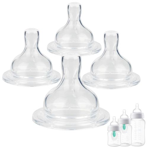Silicone Nipples for Philips Avent Anti-Colic Baby Bottles,Size 2 Nipple,3m+,Meudim Flow, 4 Count
