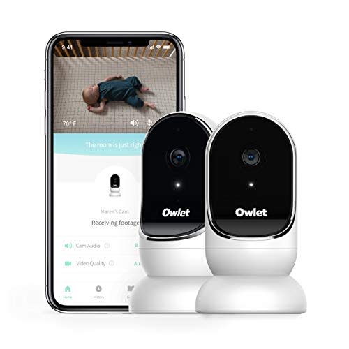 Owlet Cam Smart Baby Monitor - HD Video Monitor with Camera, Wide Angle Lens, Audio and Background Sound, Encrypted WiFi, Motion and Sound Notifications, Humidity, Room Temp, Night Vision, 2-Way Talk