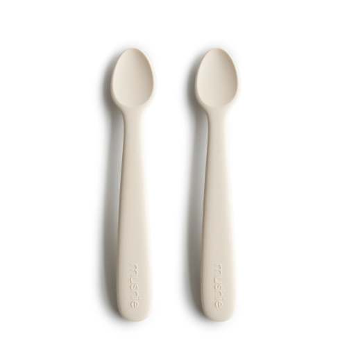 Baby Silicone Feeding Spoons in Ivory 2-Pack– Mushie