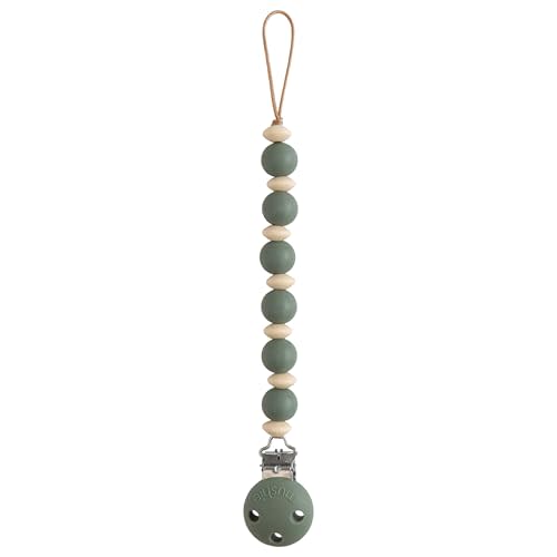 mushie 100% Silicone Baby Pacifier Clip BPA Free | Luna (Dried Thyme)